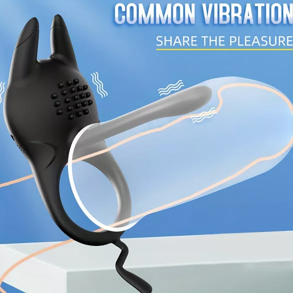 AlvUp - vibrerande penisring med klitorisstimulator - svart
