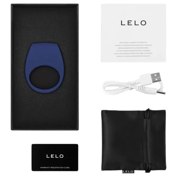 LELO Tor 3 - penisring med vibration - uppladdningsbar - blå