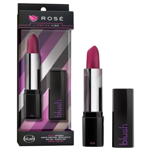 Blush - läppstiftsvibrator - vattentät - svart/rosa