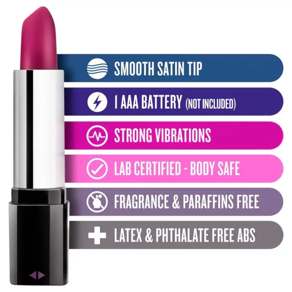Blush - läppstiftsvibrator - vattentät - svart/rosa