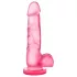 B Yours - dildo med pung - realistisk 18cm silikon rosa
