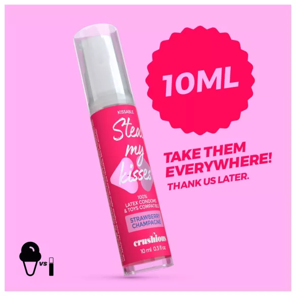 Crushious Steal My Kisses - smak­satt glidmedel, jordgubb‑champagne (10 ml)