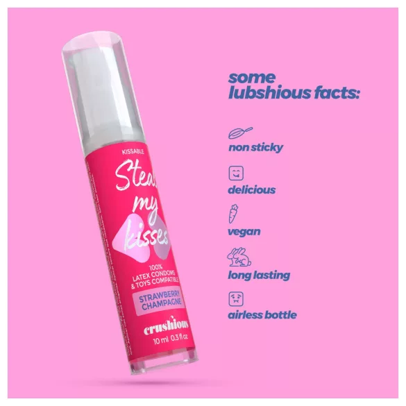 Crushious Steal My Kisses - smak­satt glidmedel, jordgubb‑champagne (10 ml)