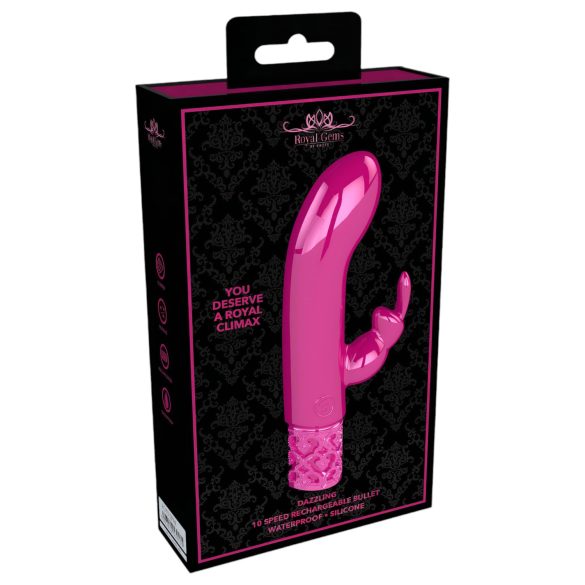 Royal Gems Dazzling - rabbitvibrator med klitorisstimulering - uppladdningsbar