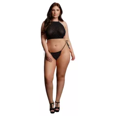 Le Désir Plus Size - set med strass - svart - XL-3XL