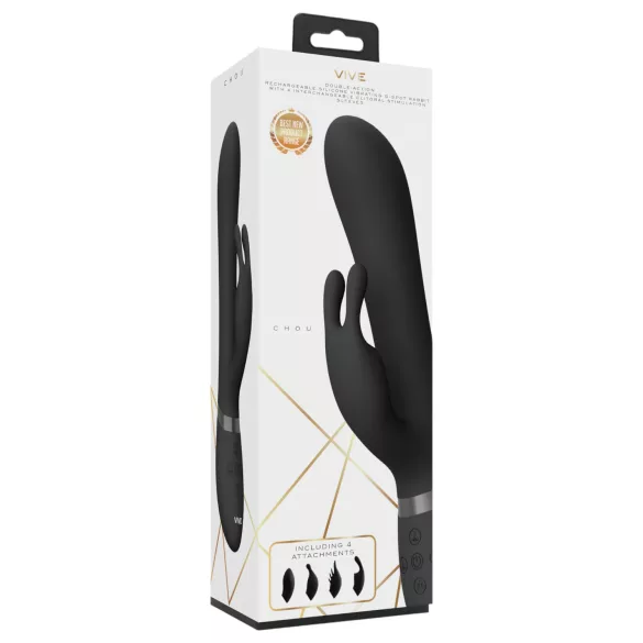 Vive Chou - vibrator med klitorisstav 4-i-1 - svart