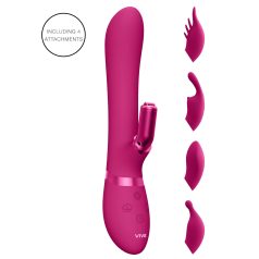   Vive Chou - klitorisvibrator med utbytbara huvuden - uppladdningsbar - rosa