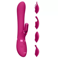   Vive Chou - klitorisvibrator med utbytbara huvuden - uppladdningsbar - rosa
