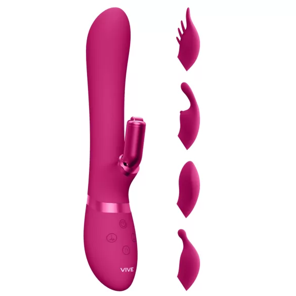 Vive Chou - klitorisvibrator med utbytbara huvuden - uppladdningsbar - rosa