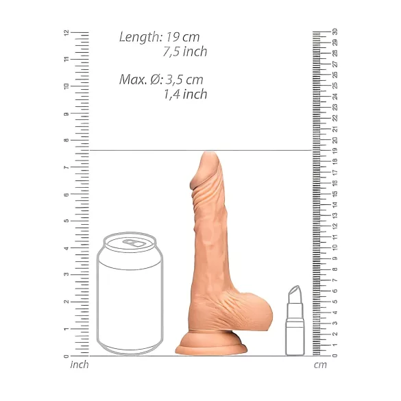 RealRock - dildo med pung - realistisk - 17 cm - hudfärgad