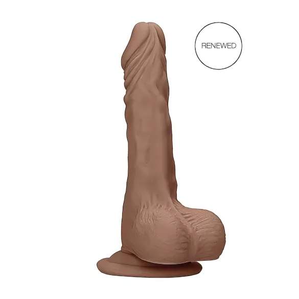 RealRock - dildo med pung - realistisk, 25cm - mörk natur