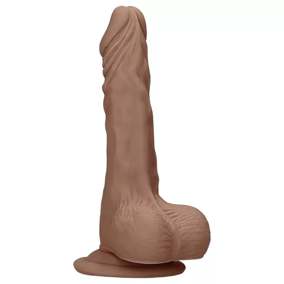 RealRock - dildo med pung - realistisk, 25cm - mörk natur