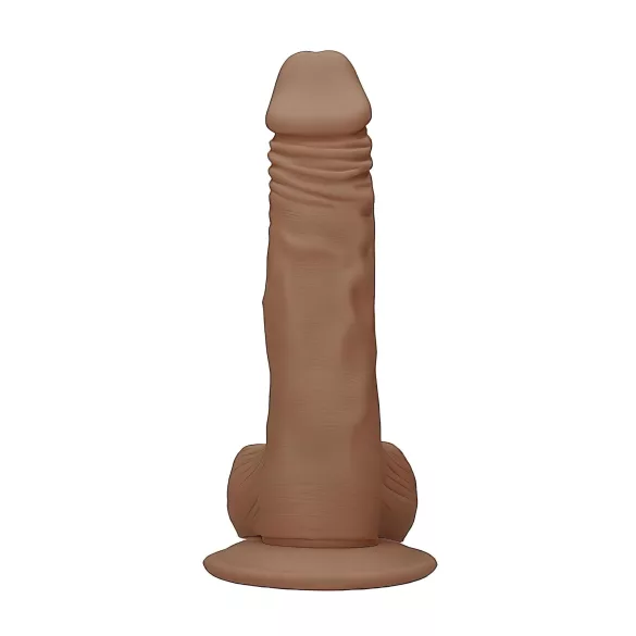 RealRock - dildo med pung - realistisk, 25cm - mörk natur