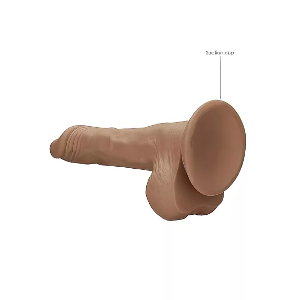 RealRock - dildo med pung - realistisk, 25cm - mörk natur