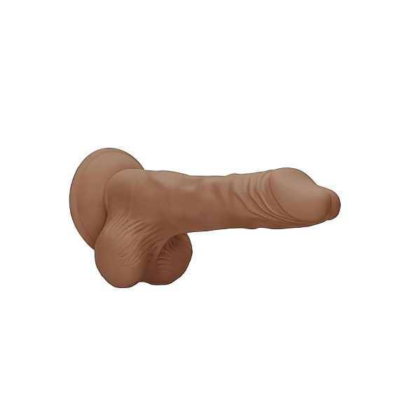 RealRock - dildo med pung - realistisk, 25cm - mörk natur