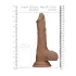 RealRock - dildo med pung - realistisk, 25cm - mörk natur