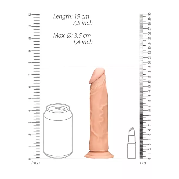 RealRock - dildo med ådror - realistisk - 17 cm - hudfärgad
