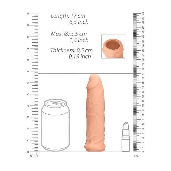 RealRock - penishylsa - 17 cm - natur