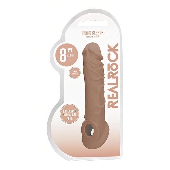 RealRock - penissleeve 21cm - mörk natur