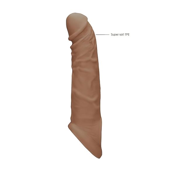 RealRock - penissleeve 21cm - mörk natur