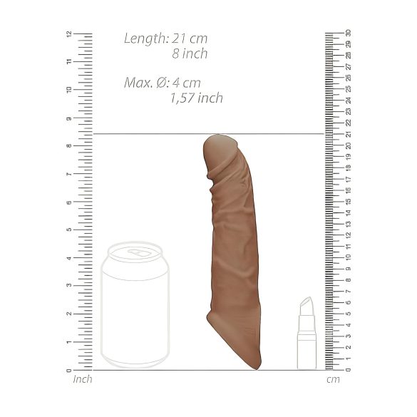 RealRock - penissleeve 21cm - mörk natur