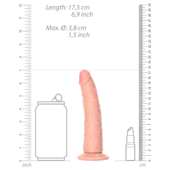 RealRock Slim - realistisk dildo - 15,5 cm - hudfärg