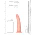 RealRock Slim - realistisk dildo - 15,5 cm - hudfärg
