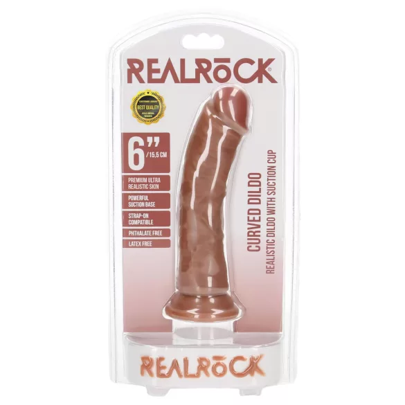 RealRock - realistisk dildo - 15,5cm - mörk naturfärg