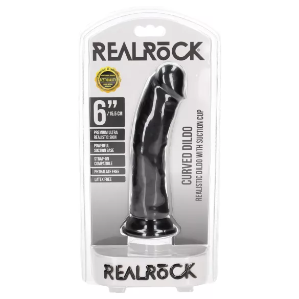 RealRock - realistisk dildo med sugkopp - 15,5cm - svart