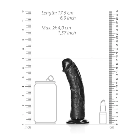 RealRock - realistisk dildo med sugkopp - 15,5cm - svart