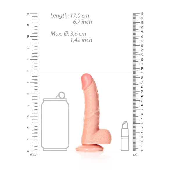 RealRock - realistisk dildo med sugkopp - 15,5 cm - natur