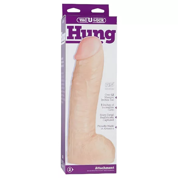 Doc Johnson - Vac-U-Lock dildo med pung - realistisk - 30 cm - natur