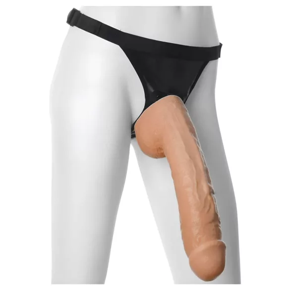 Doc Johnson - Vac-U-Lock dildo med pung - realistisk - 30 cm - natur