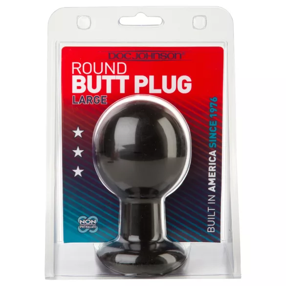Doc Johnson The Classic - rund analplugg (svart) - L