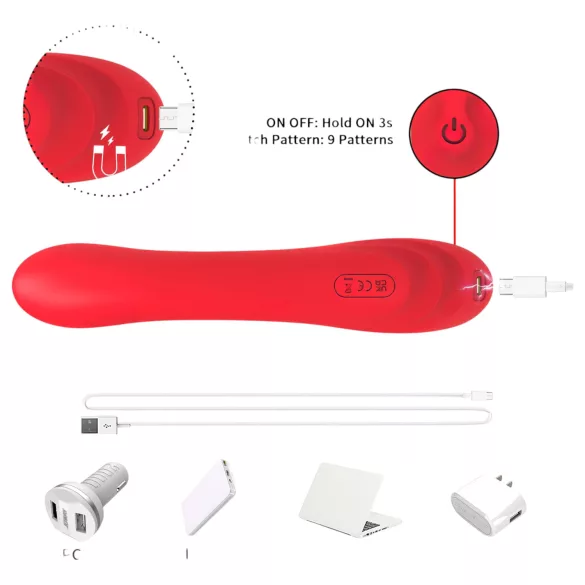 Bestoy - G-punktsvibrator med tunga - röd