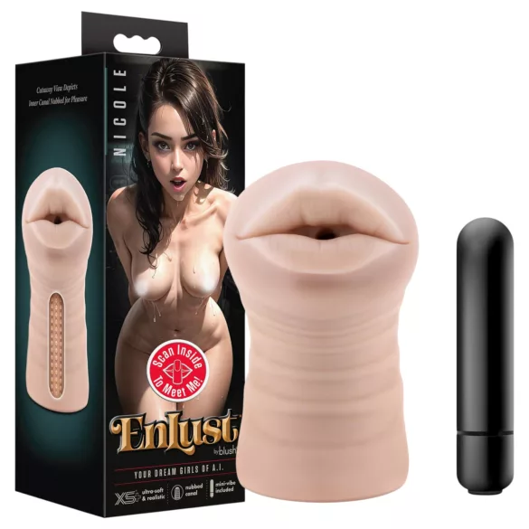 Enlust Nicole - vibrerande masturberingsmun - realistiskt utseende - naturfärg