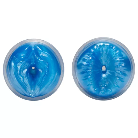 Fleshlight Quickshot Vantage - genomskinlig dubbelmasturbator (blå)