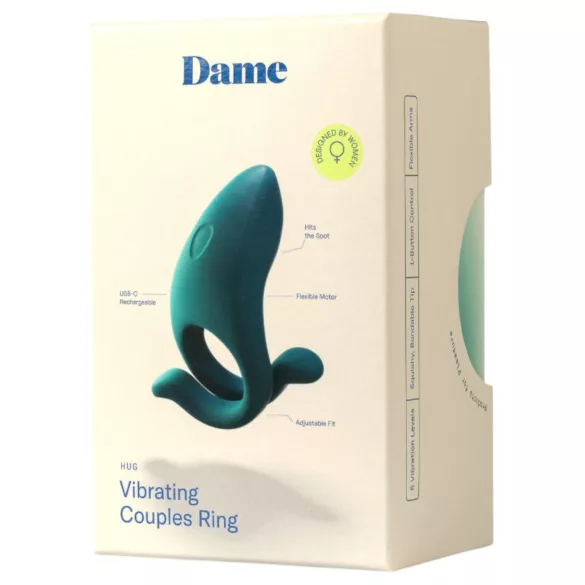 Dame Hug - justerbar vibrerande penisring (grön)
