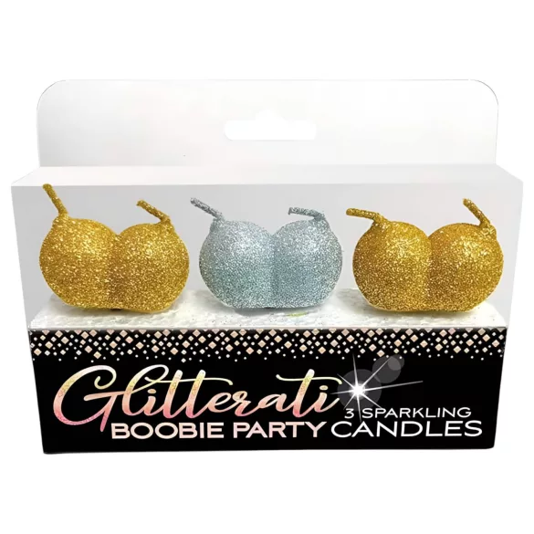 Glittaretti - bröstformade ljus set - 3 pack