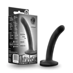 Temptasia - dildo med sugkopp - vriden design - svart, liten