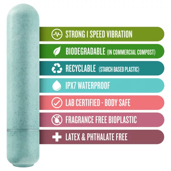 Gaia Eco M - miljövänlig stavvibrator (turkos) - medium