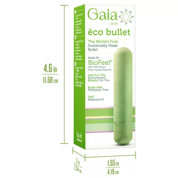 Gaia - vibratorstav - miljövänlig - grön - medium