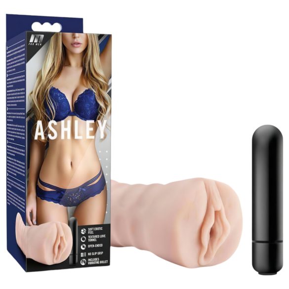 M for Men Ashley - vibrerande masturbator - naturfärg