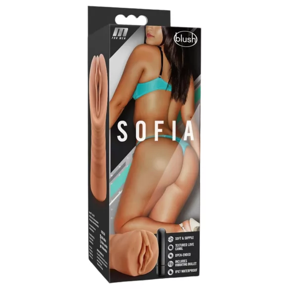 M For Men Sofia - masturbator med vibration - naturfärg