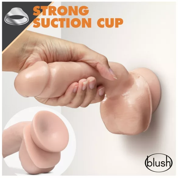blush Dr. Skin Glide verklighetstro dildo - 21,5 cm, med pung