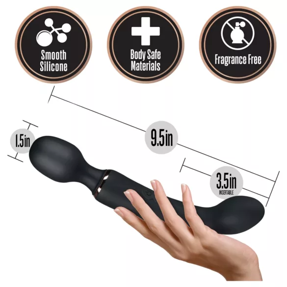 Blush Lush - 2‑i‑1 wand- och G-punktsvibrator (svart)