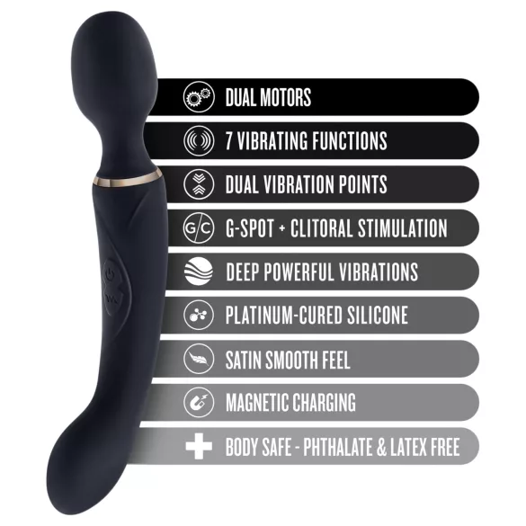Blush Lush - 2‑i‑1 wand- och G-punktsvibrator (svart)