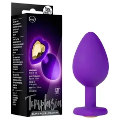  Temptasia M - analdildo med hjärtform och guldfärgad sten - lila - medium