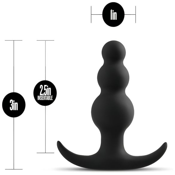 Anal Adventures Platinum - analplugg med pärlor - svart