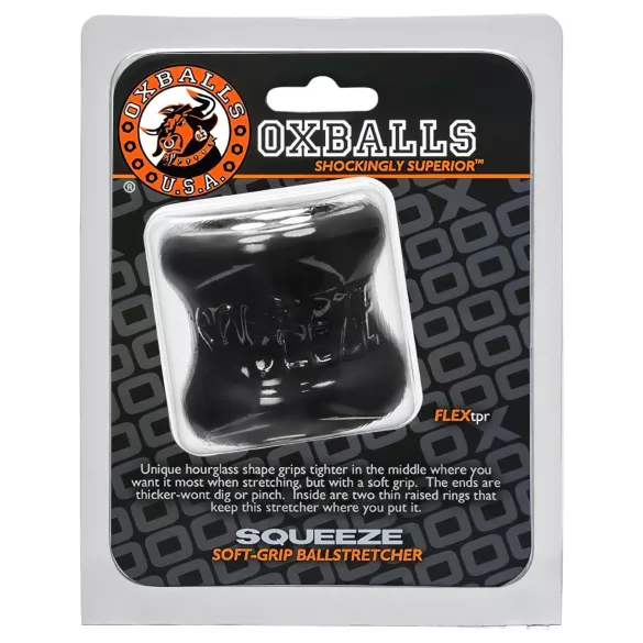 OXBALLS - penisring med testikelsträckare - svart